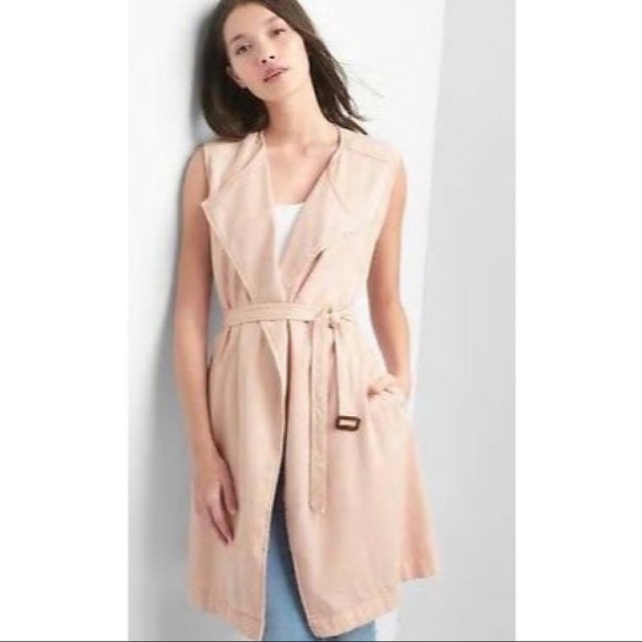 GAP Jackets & Blazers - Gap Pink Tencel Sleeveless Trench Vest